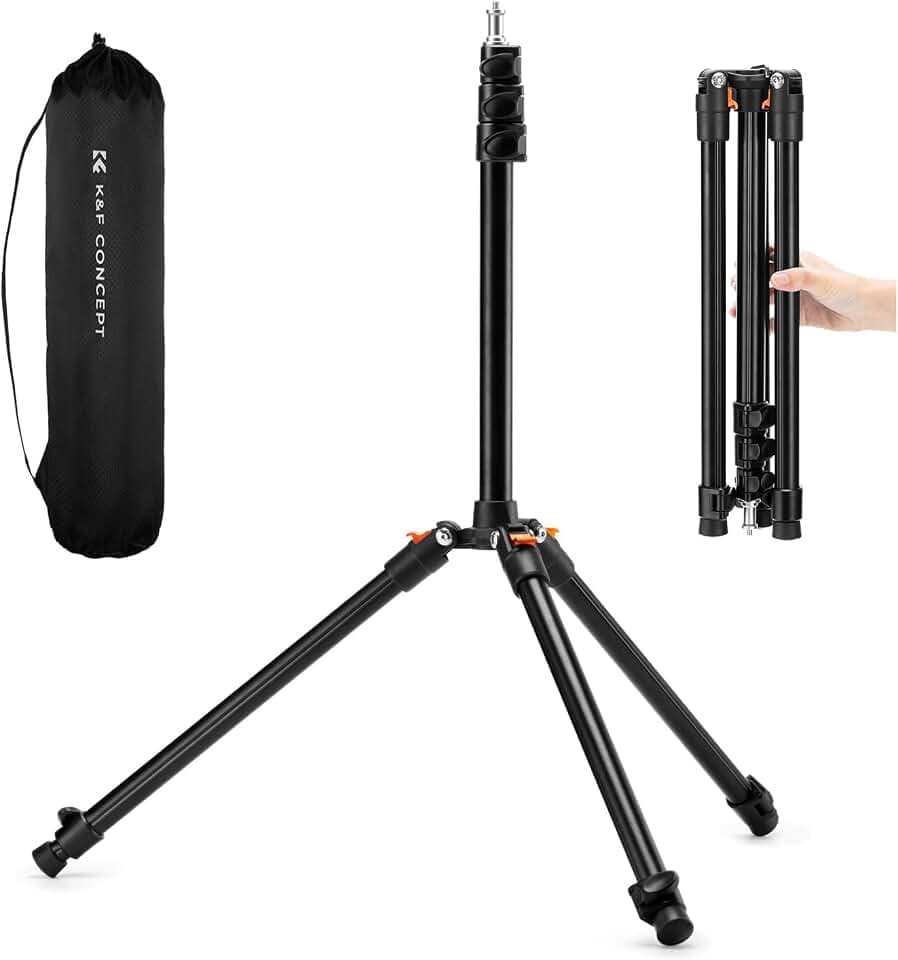 K&F CONCEPT 200cm Faltbar Fotografie Lichtstativ mit 1/4"Srew & Tragetasche