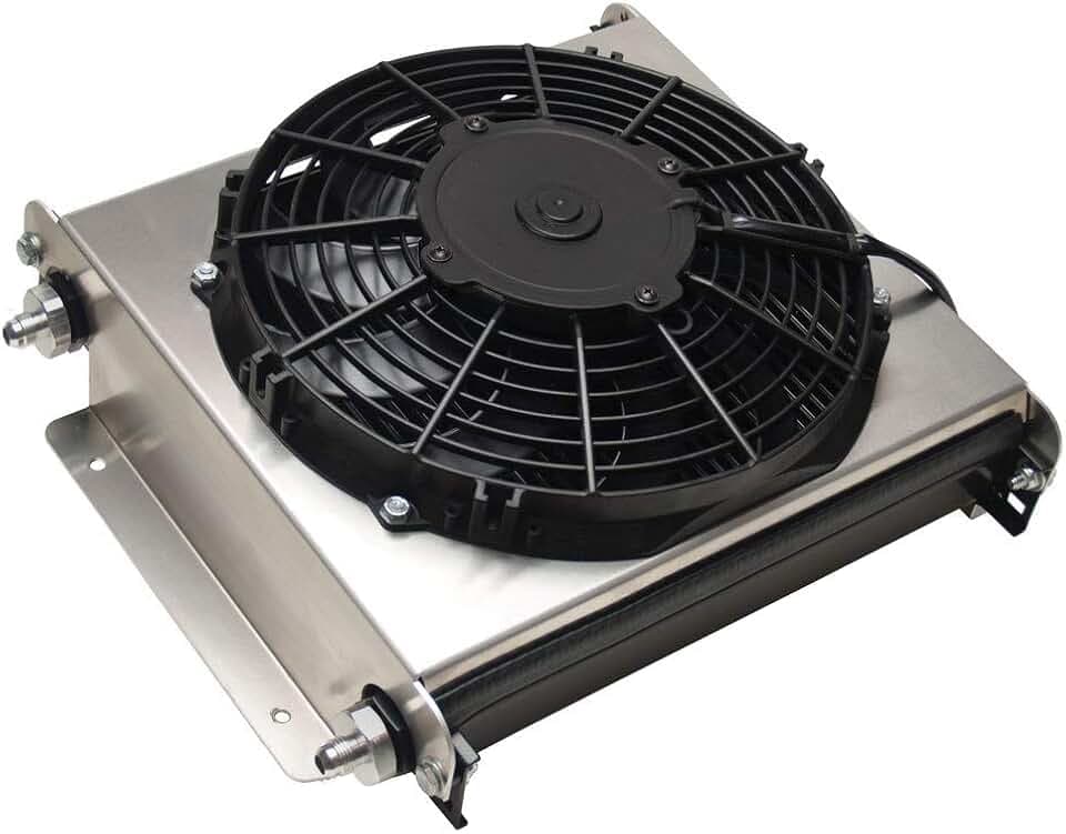 Derale 13870 Hyper-Cool Extreme Remote Mount Fluid Cooler,Black