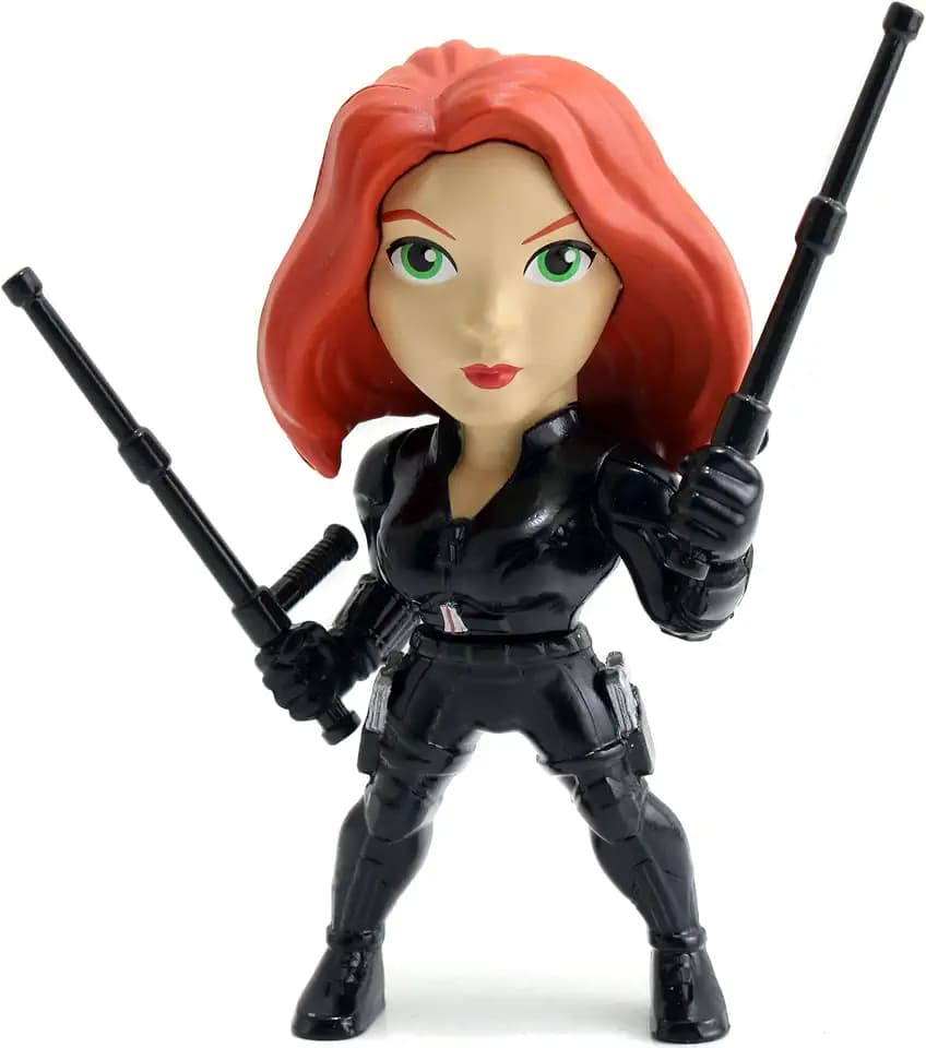 Jada Toys 253221014 Marvel Black Widow Figur, Die-cast, Sammelfigur, 10 cm, schwarz