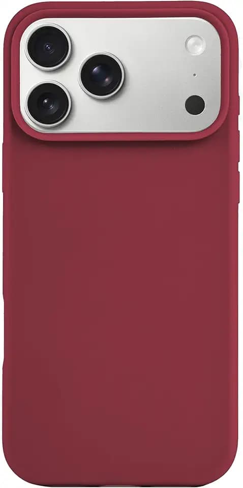 for iPhone 18/17 Pro Ultra Thin Slim Fit Plastic Case, Non Silicone, Minimalist Classic Basic Matte Soft Solid Color Phone Cover, for Apple 6.3" Screen, Burgundy Wine Dark Red - Maroon Red