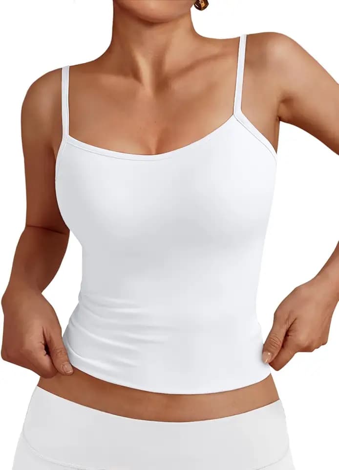 Trendy Queen Womens Adjustable Spaghetti Strap Square Neck Tank Tops