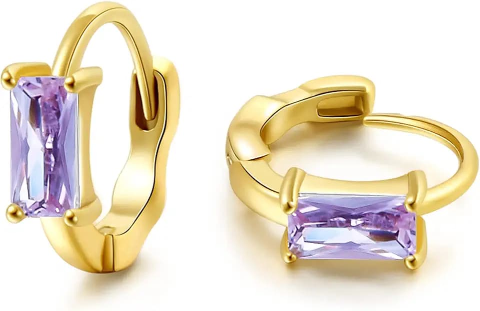 DAILY VIBES Dainty Butterfly Cross CZ Small Huggie Hoop Earrings for Women