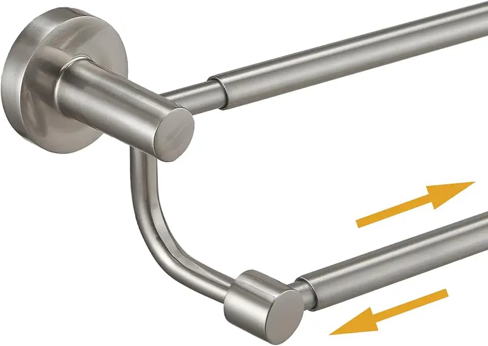 BESy Double Towel Bar Towel Rack for Bathroom Wall Mounted Brushed Nickel