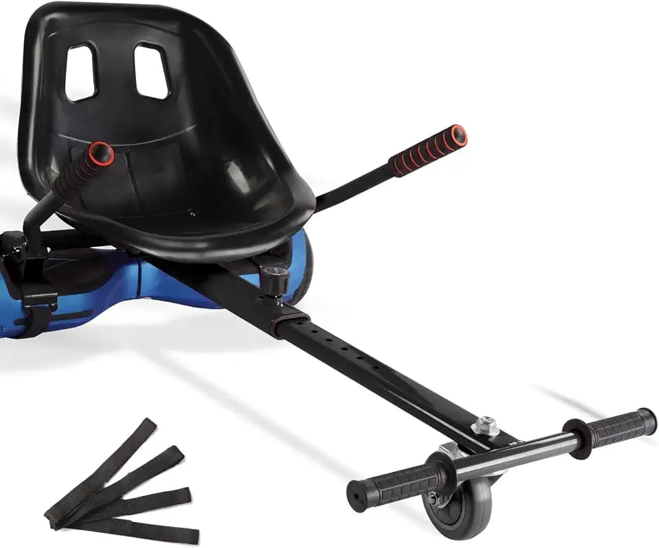 Hishine Hoverboard Seat Attachment 265lbs Capacity, 26"-34.5" Adjustable Length Hover Board Go Kart Accessory w/Comfortable&Sturdy Seat,Go Cart Compatible with 6.5” 8” 10” Hoverboard,Kids Adults