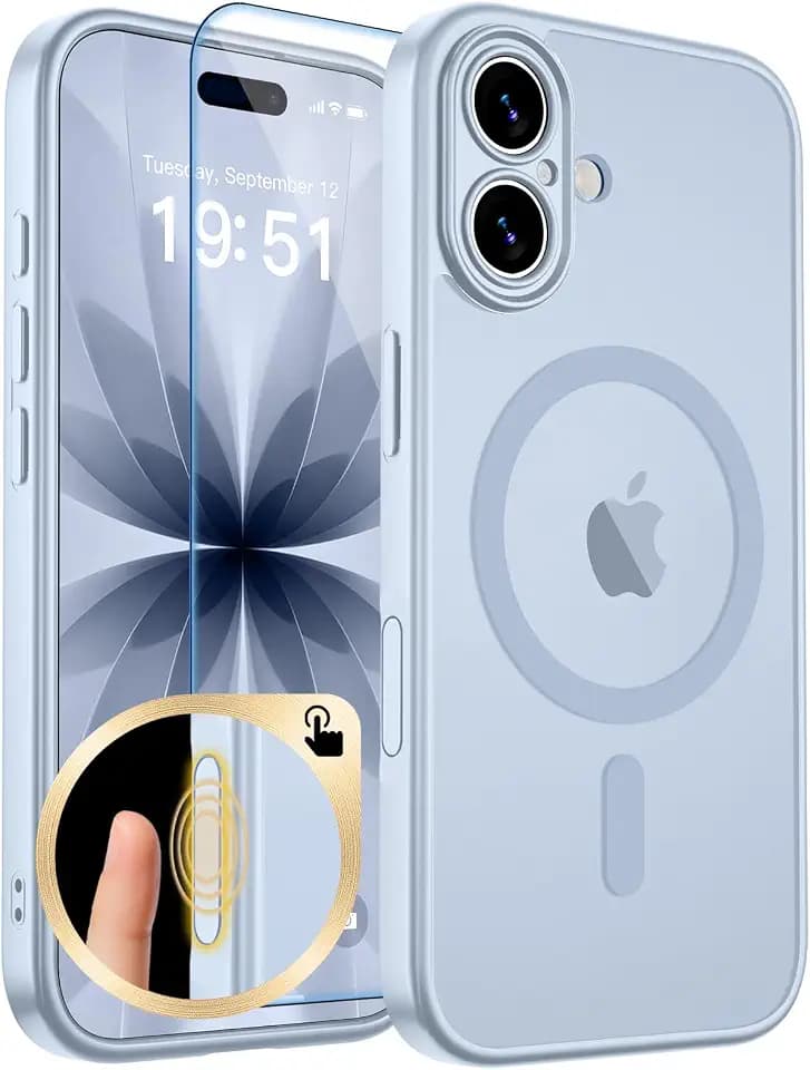 zapica Magnetic for iPhone 17 Case, Silver Blue