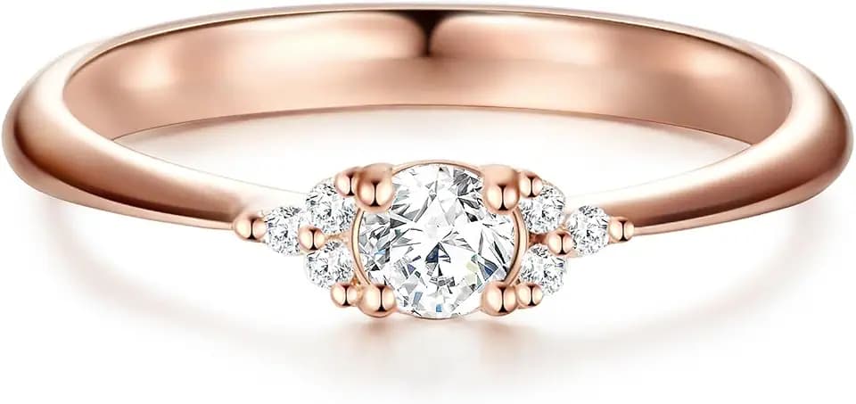 Trilani Damen Verlobungsring aus 925/- Sterling Silber rosévergoldet