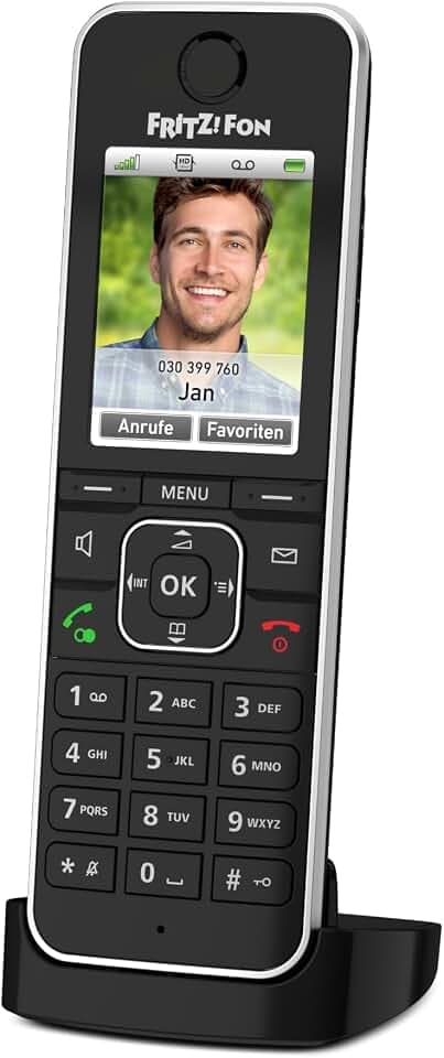FRITZ!Fon C6 Black | DECT-Komforttelefon | HD-Telefonie mit Farbdisplay