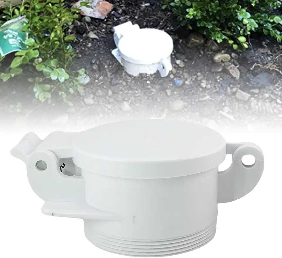 RULLINE Upgraded 4" RV Sewer Cap with Male Adapter Foot-Operated Locking
