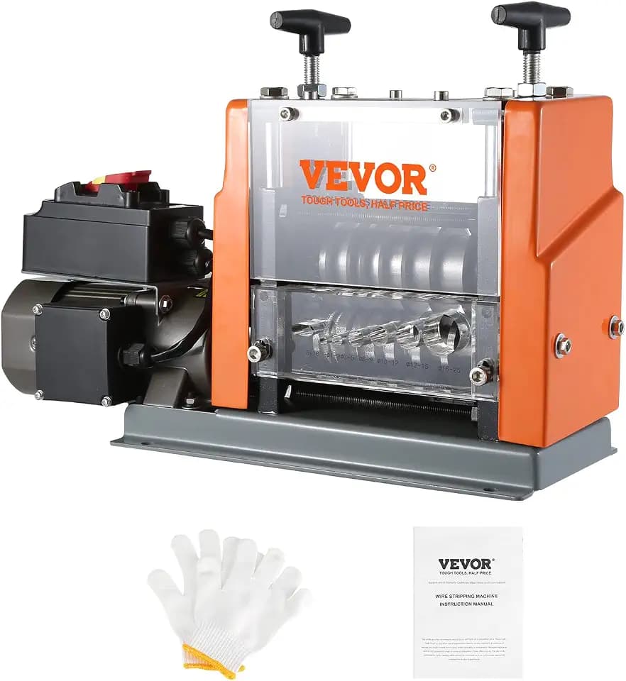 VEVOR Kabelabisoliermaschine Elektrisch φ1,5-25mm Kabelschälmaschine 60W Abisoliermaschine 7 Abisolierkanäle Abisolierzange 65-Mn-Federstahl Klinge Ideal zum Abisolieren von Kupferdraht