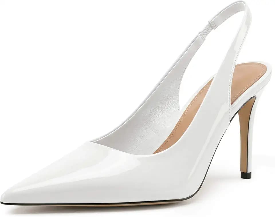 heelchic Slingback Heels for Women, Pointed Toe Stiletto Pumps