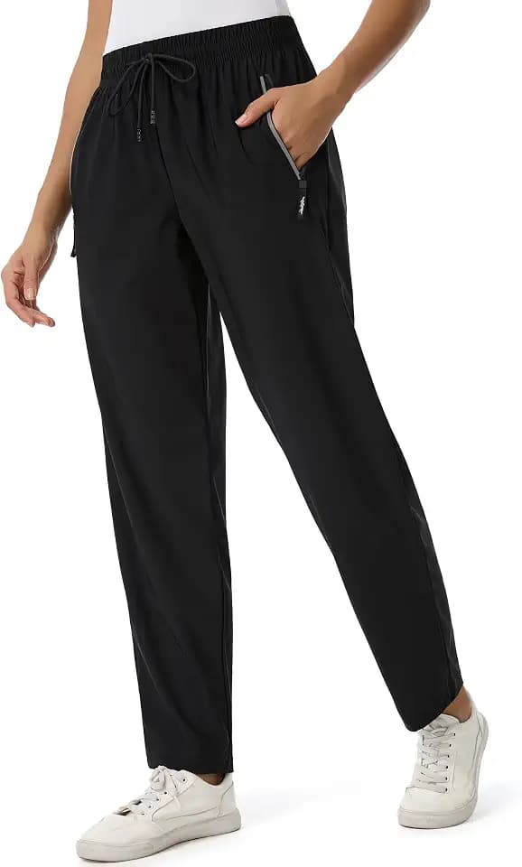 Women's Stretch Active Pants, Hiking Pants with Zipper Pockets