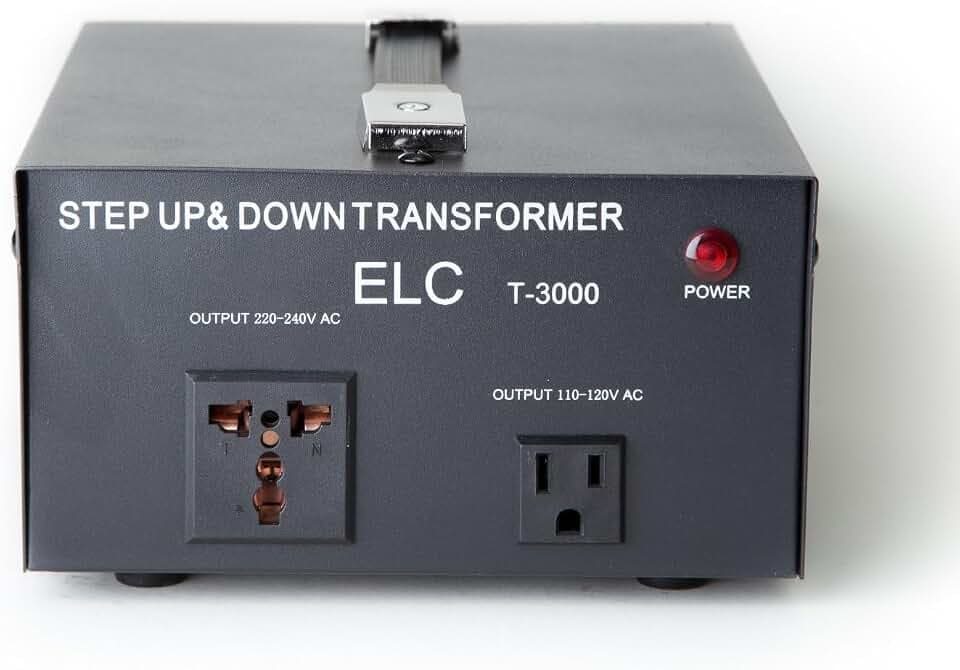 ELC T Series 3000 Watt Voltage Converter Transformer - Step Up/Down - 110v to 220v / 220v to 110v Power Converter - Circuit Breaker Protection, CE Certified [3-Years Warranty]