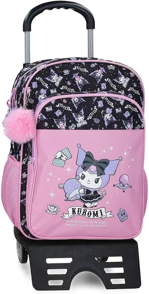 Sanrio Kuromi Fortune Telling Schulrucksack mit Trolley Rosa 30x40x13 cm Polyester