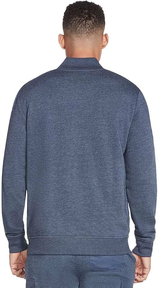 Skechers GO Walk Everywhere Hoodie-Jacke ohne Kapuze, für Herren, mit durchgehendem Reißverschluss und Stehkragen