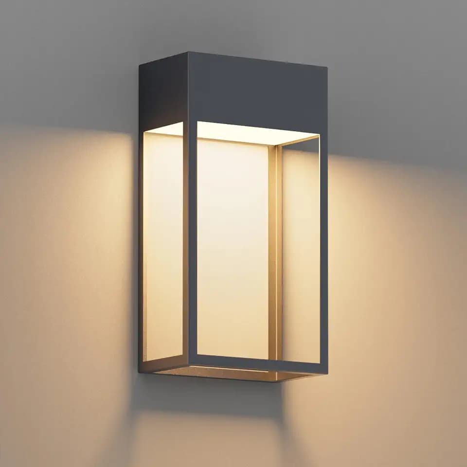 Klighten LED 24W Außenwandleuchte, 3000K Warmweiß Außenlampe, IP65 Wandleuchten Außen/Innen, Aluminium Wandlampe, Modern Außenleuchte,Aussenleuchte für Garten Terrasse Eingang, 1545 LM, Anthrazit