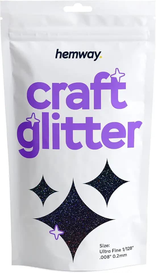 Hemway Schwarz Holographische Craft Glitter 100g 3,5 Unzen Ultrafein/Extra Fine 1/128" 0,008" 0.2MM für Kunsthandwerk Tumblers Papier Glasdekorationen Verschönern