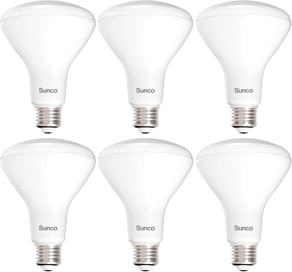 Sunco 6 Pack BR30 LED Bulb Flood Light, E26, 11W=65W, 2700K Soft White