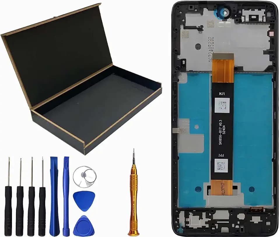 LCD Screen Display Touch Digitizer Assembly Frame Replacement for TCL 50 XE 5G T614SP 6.56"