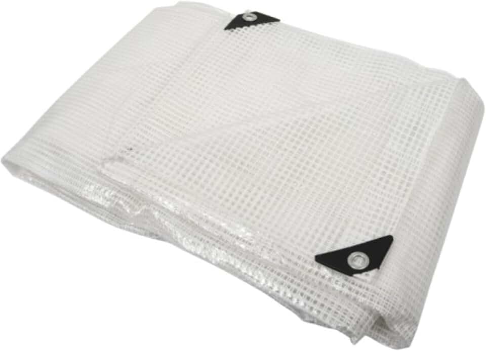 HOME It® Abdeckplane wasserdicht 6x4m – Gewebeplane 180g/m² – Tarp – Abdeckplane mit Ösen – UV-beständige wasserdichte Plane klar