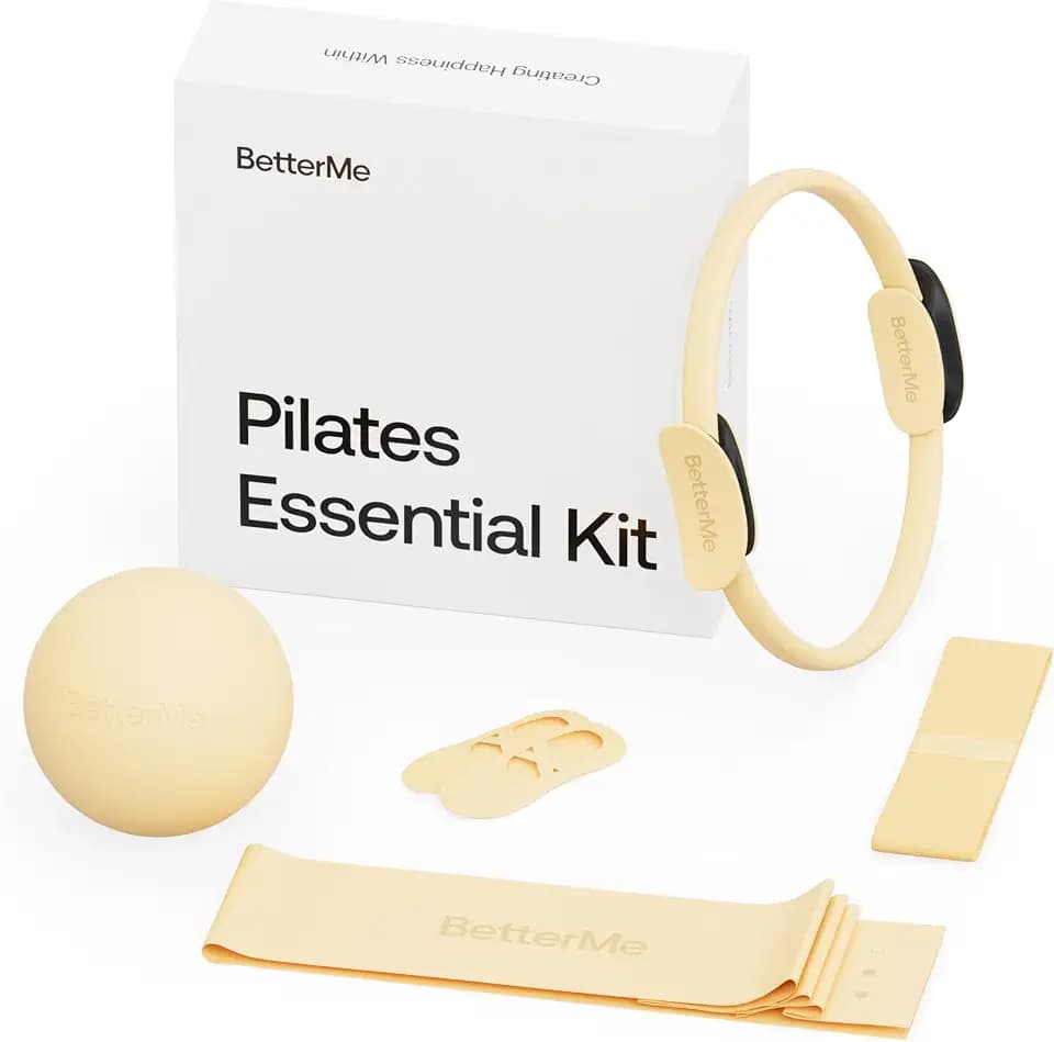 BetterMe Pilates Essential Kit - Pilates Ring, Long Resistance Bands, Pilates Loop Bands, Ball and More - Complete Home Pilates Kit for Women