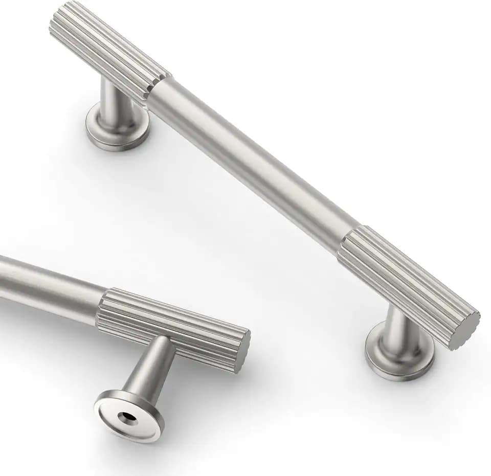 Asidrama 10 Pack 3.75 inch Brushed Satin Nickel Kitchen Cabinet Handles