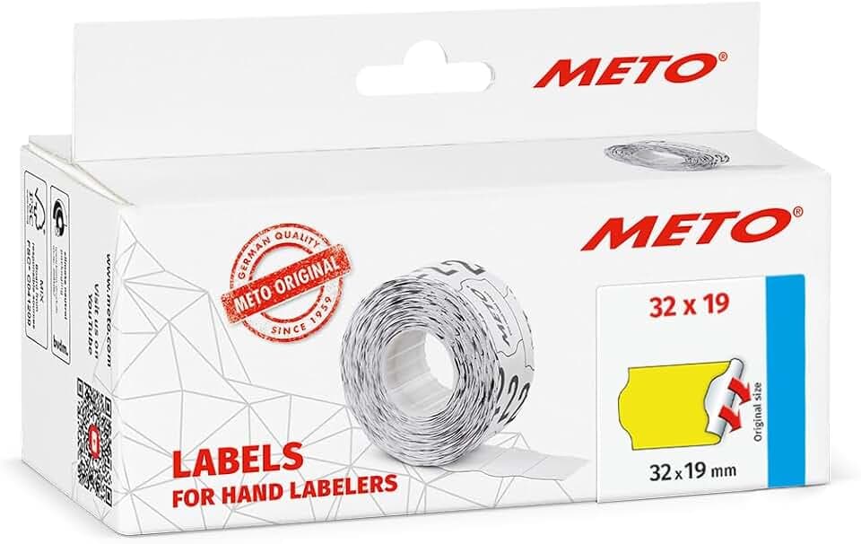 METO Preisauszeichner Etiketten 32 x 19 mm, gelb, permanent, 5.000 Stück