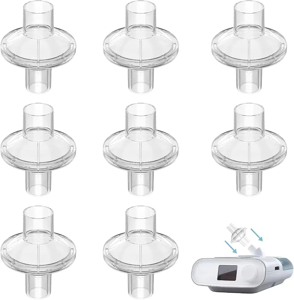 CPAP Filters for CPAP and BiPAP Machine - CPAP Inline Filters Compatible with ResMed, Dreamstation & Any Machine with 22mm and 25mm Cpap Tube Hose, CPAP Supplies Accessories, 8 Packs