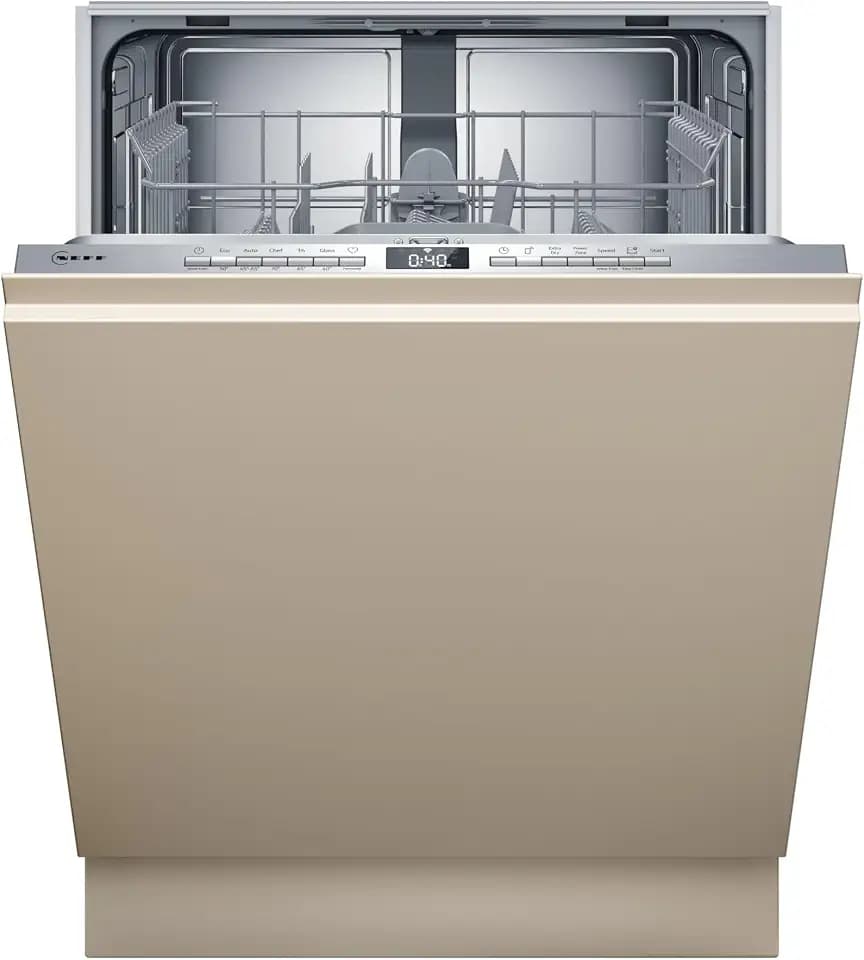 NEFF S253ITX01E, N 30, Smarter Geschrirspüler Vollintegriert, 60 cm, Besteckkorb, Chef 70 °C Profi-Programm gegen hartnäckige Verschmutzungen, AquaStop, Info Light höhenverstellbarer Oberkorb