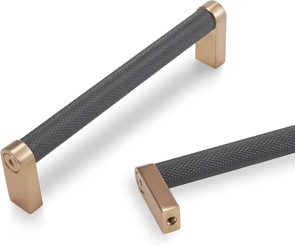 30 Pack 5 Inch Black and Champagne Bronze Kitchen Cabinet Handles