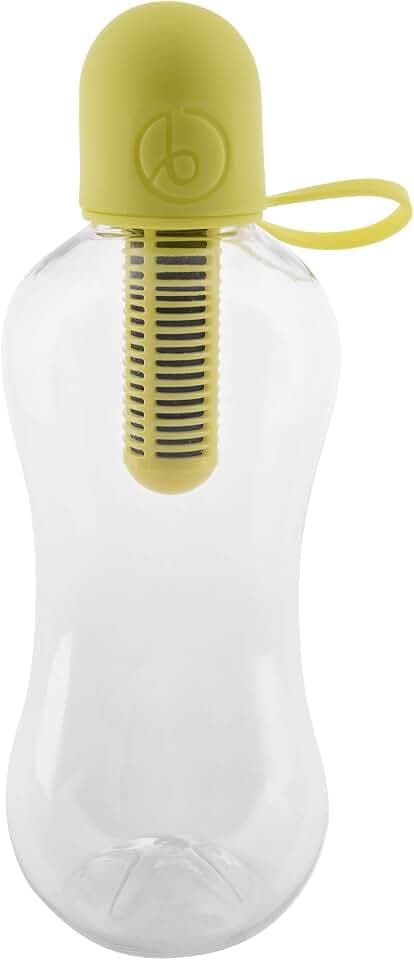 Bobble Classic Water Bottle, Filtered Water, BPA-Free Reusable Bottle, Soft Touch Carry Cap with Replaceable Carbon Filter for Sustainable Water and Hydration 18.5 oz (Lime)