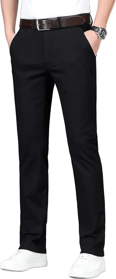 ESSYSHE Men’s Chinos Pants Casual Khaki Slim Fit Pants Stretch Tapered Slacks
