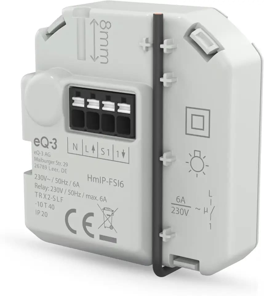 Homematic IP Schaltaktor mit Tastereingang (6 A) – Unterputz