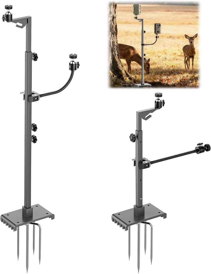 Dual Hunting Camera Mount, Twin Cam Bracket, For trail cam and solar panel