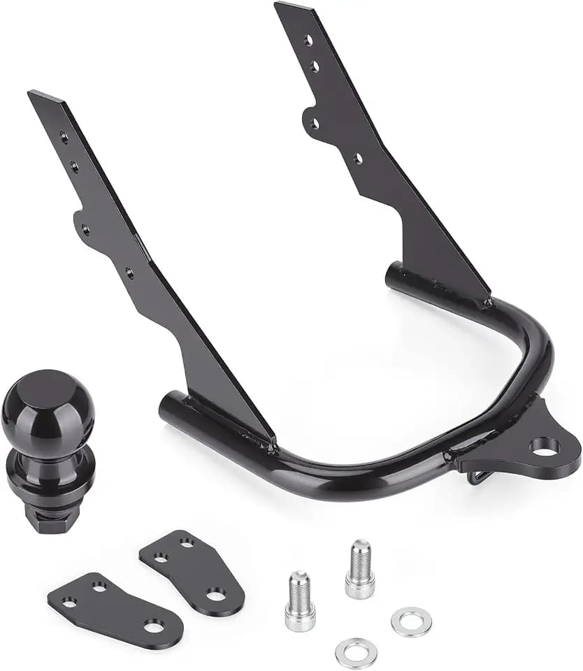 Motorcycle Trailer Hitch Receiver with 1-7/8" Ball for Harley Electra Glide/Road Glide/Road King/Tour Glide 1994-2008 (Black)