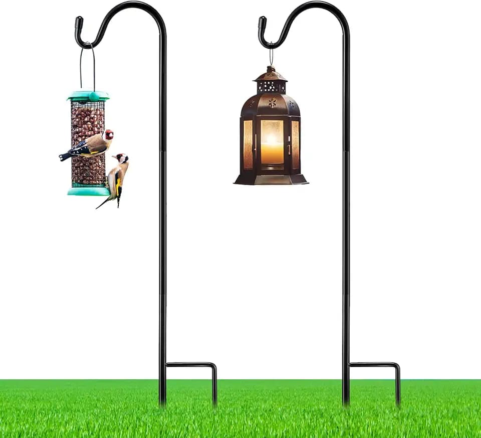 2 Pcs 30 Inch Shepherds Hook for Outdoor Adjustable Bird Feeder Pole