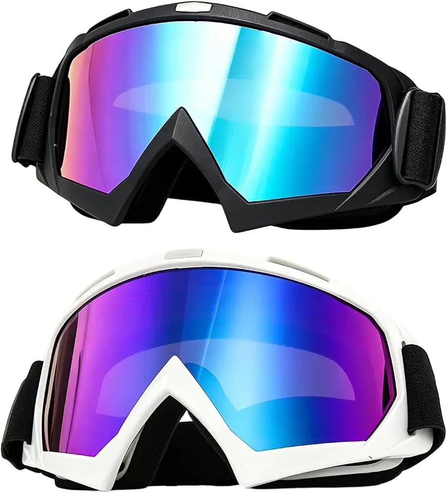 2 Stück Motocross Brille, MTB Brille Schwarz & Weiß