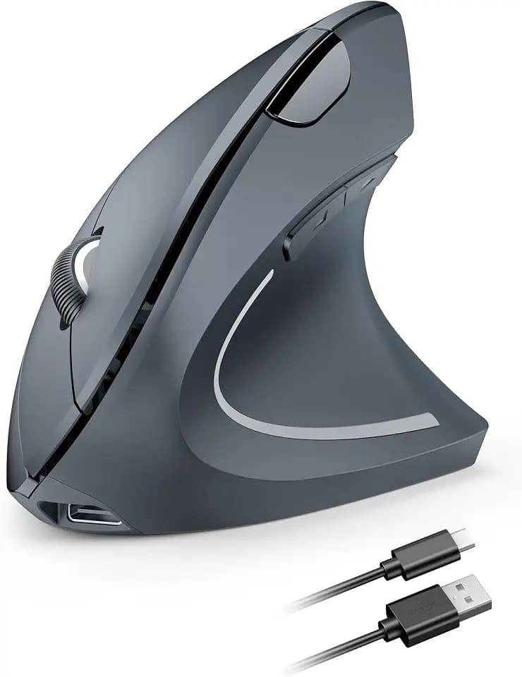 TECKNET Wireless Ergonomic Mouse, Rechargeable Wireless Vertical Mouse