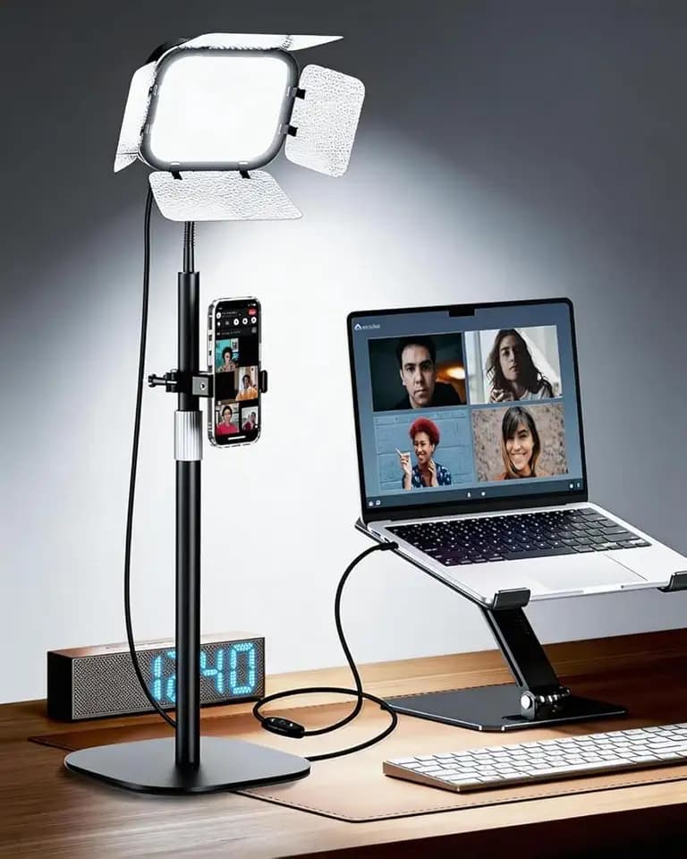 EMART Desktop Zoom Meeting Streaming Key Light with Flexible Gooseneck