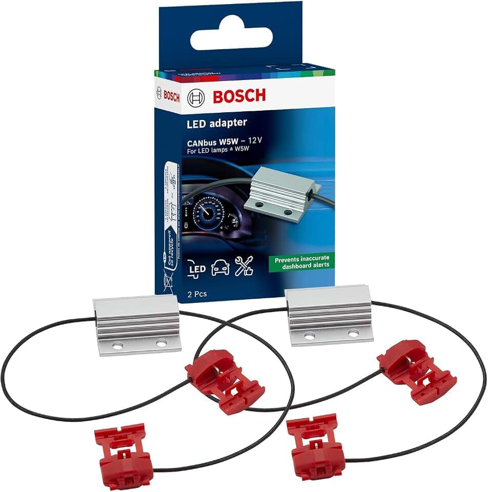 Bosch LED CANbus-Adapter - zur Nachrüstung von W5W-LED Powerlight+, 12 V/5 W - Vermeidung von Fehlermeldungen, Flackern sowie Dimmen, 2 Stück