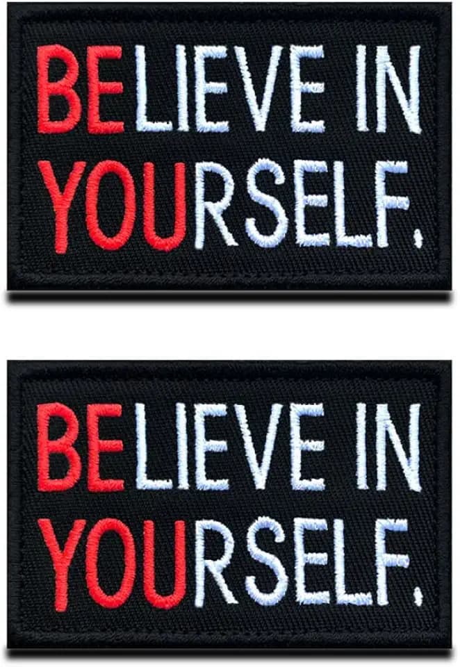 2 St. Glaube an dich selbst "Believe in Yourself" Patch Taktische Militär Moral Appliques Emblem für Kleidung Rucksack Uniform Weste Hundegeschirr Militär Taktisch Draussen Ausrüstung