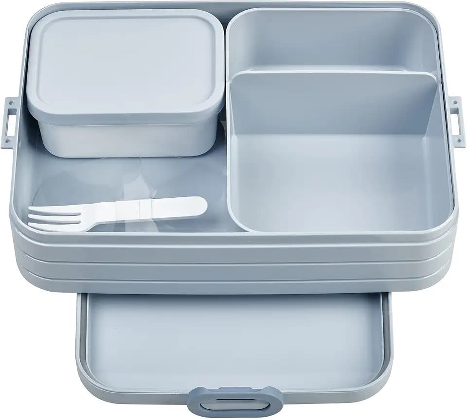 Mepal - Bento Lunchbox Take A Break Large - Brotdose mit Bento-Box - Meal Prep Box für Sandwiches, Kleine Snacks & Reste - Snack & Mittagessen - Essensbox mit Fächern - 1500 ml - Nordic Blue
