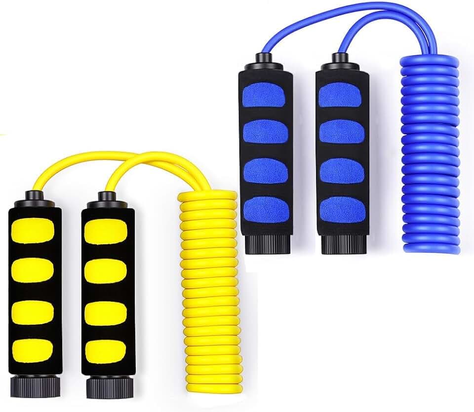 Jump Rope, Jump Ropes for Kids, 2 Pack Kids Jump Rope Lightweight &Adjustable &Durable jumping rope for Fitness-Speed Jump Rope for Women Men Youth, Foam Grips Handles for, Workout