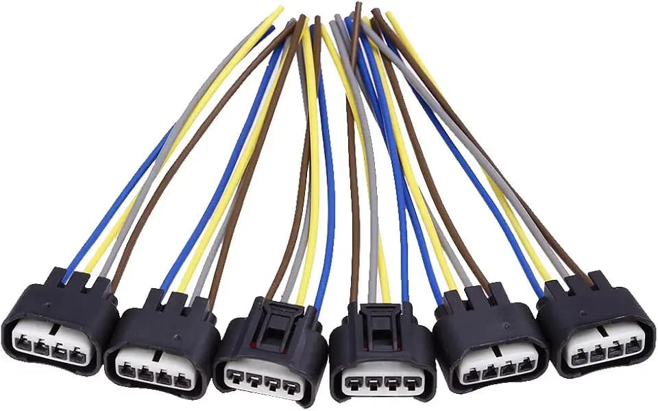 Saihisday 90980-11885 Ignition Coil Connector Plug Harness Replacement for Toyota Lexus 4-Way Female (Pack of 6)