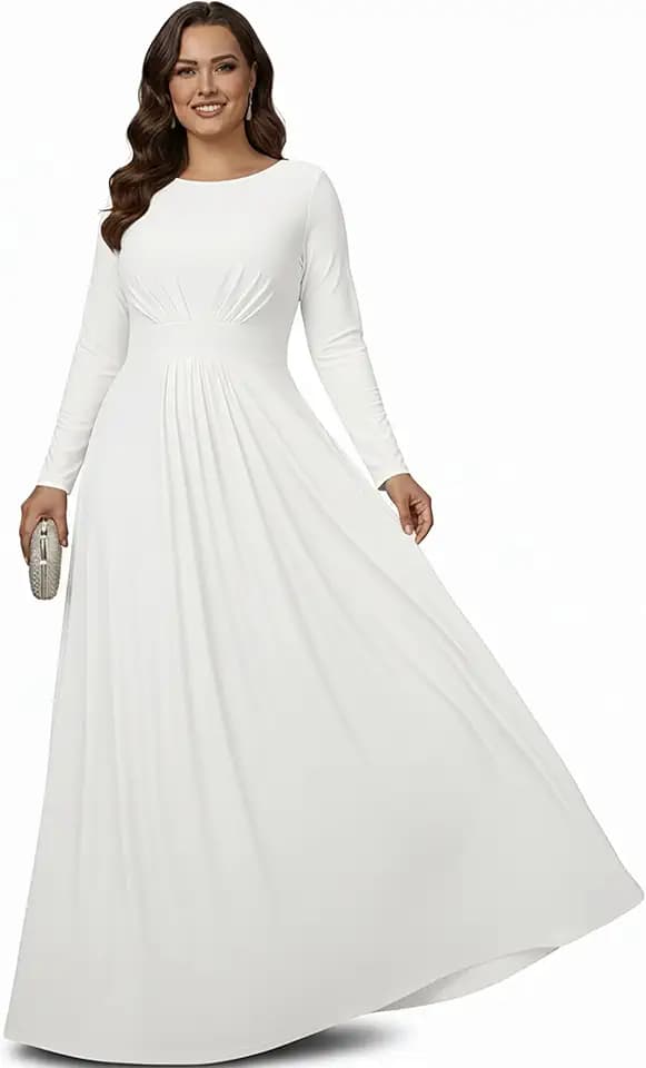 KOH KOH Womens Long Sleeve Flowy Modest Elegant Evening Maxi Dress Gown