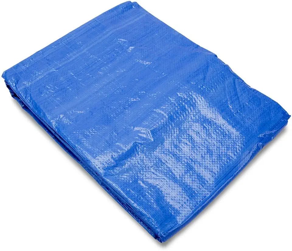 Grizzly Tarps by B-Air 8' x 10' Large Multi-Purpose Waterproof Heavy Duty Poly Tarp with Grommets Every 36", 8x8 Weave, 5 Mil Thick, For Home, Boats, Cars, Camping, Protective Cover, Blue