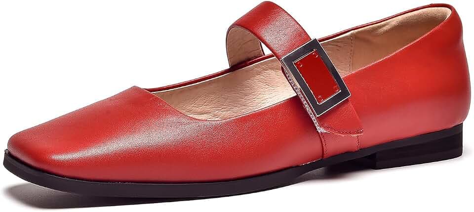 BEAU TODAY Womens Mary Janes, Comfortable Leather Mary Jane Shoes for Women