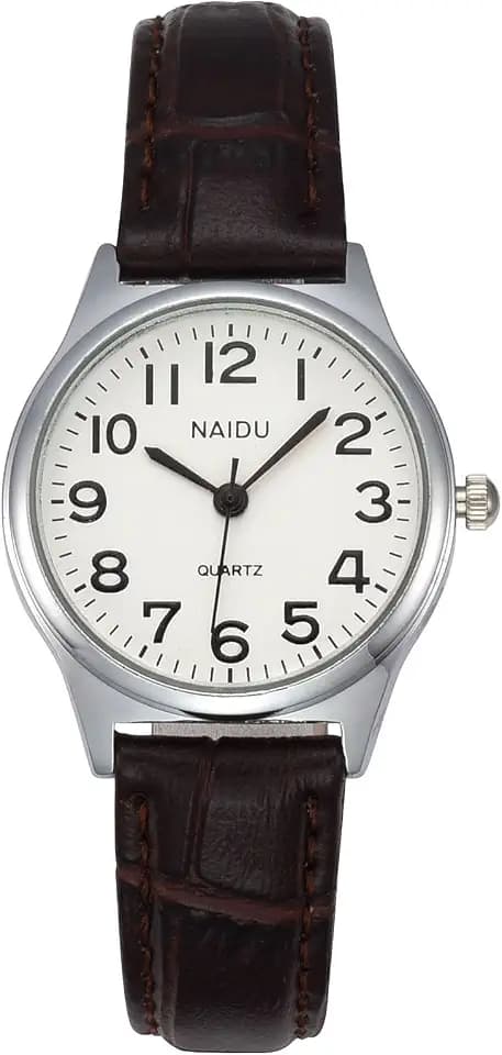 JSDDE Uhren Damen Einfache Stil Armbanduhr Quarzuhr Bambusknoten Lederarmband Uhr Arabische Ziffern Analoge Uhr Quarzuhr Kleideruhr für Frauen Mädchen