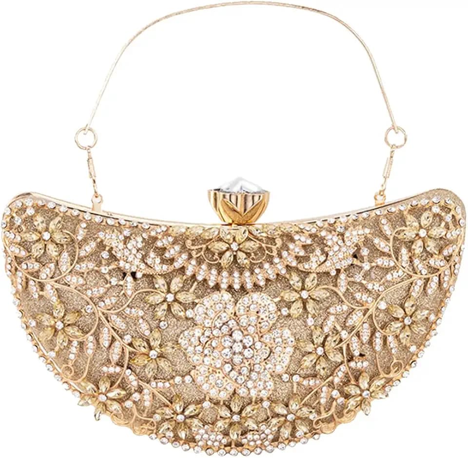 CORIOS Women Rhinestone Clutch Bag Sequin Evening Bag Bridal Wedding Purse Glitter Crystal Handbag Elegant Shoulder Bag