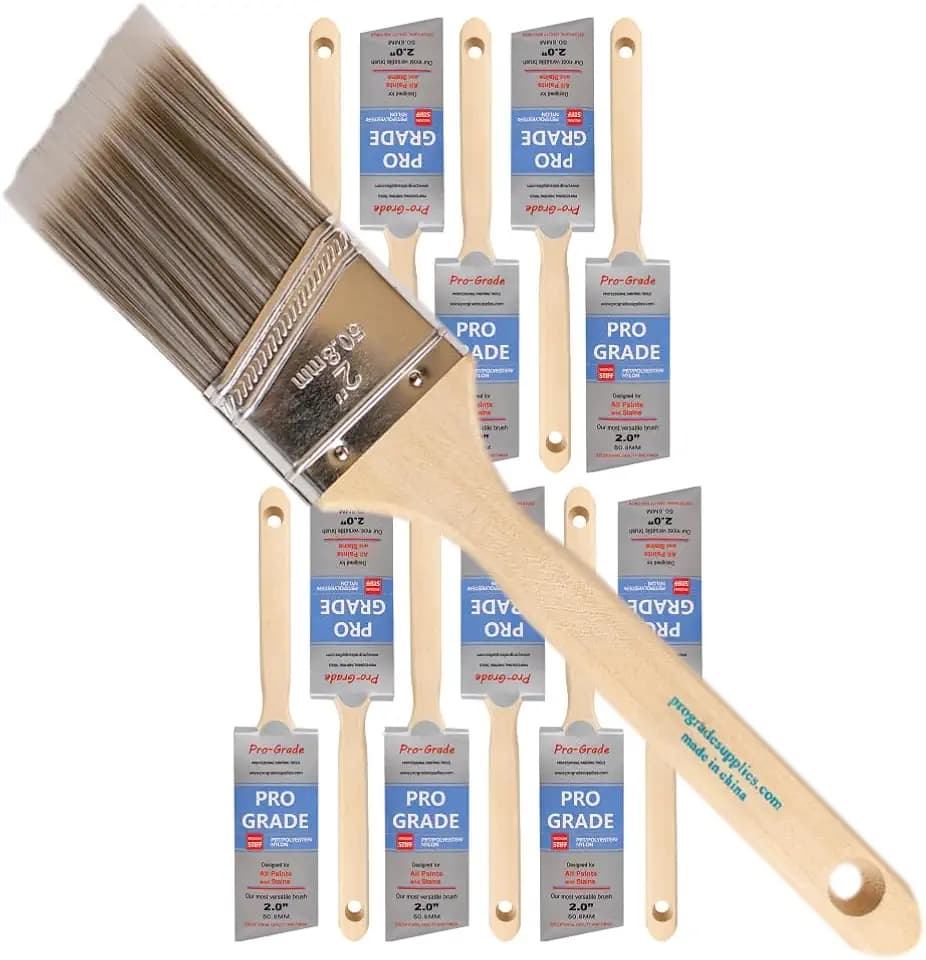 Pro Grade Paint Brushes, 2 Inch Angle Paint Brush, Walls & Trim, 12 Pack