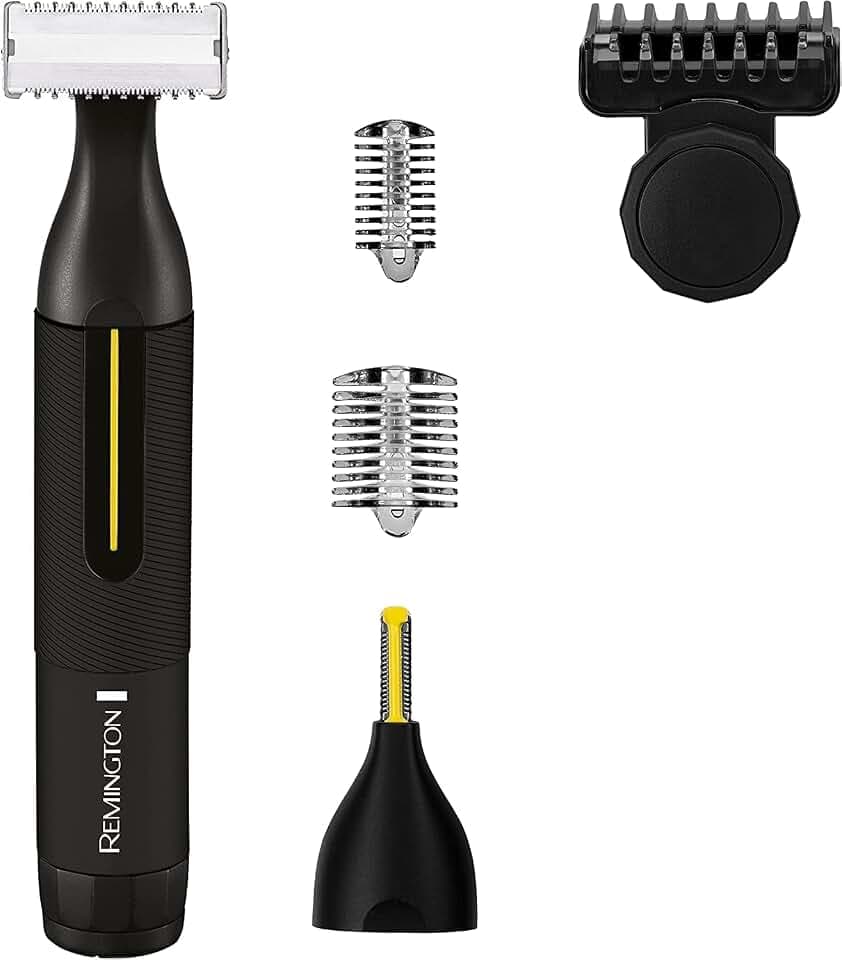 Remington Multi- Haarschneidemaschine [Barttrimmer, Körper-, Ohren-& Nasenhaartrimmer] Omniblade HG4001 (Rasierer 0,15 mm + Mikrotrimmer & Kämme, USB-Ladefunktion, 100% wasserdicht)
